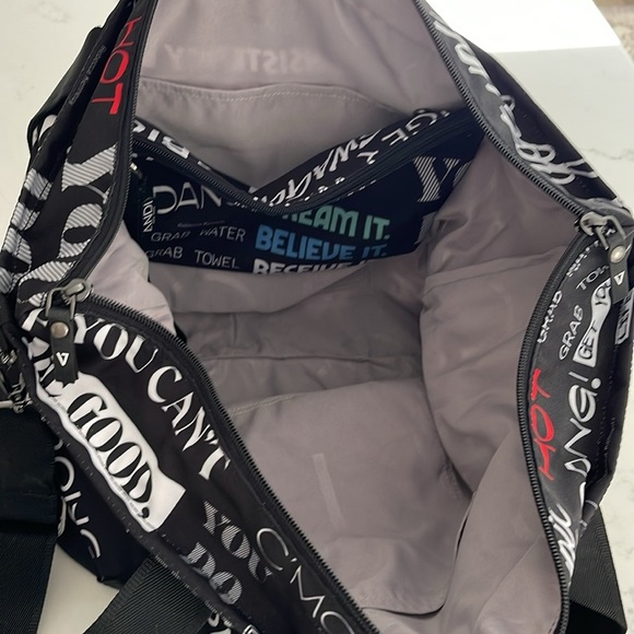 Andi x Peloton Stylish Black and White Graphic Tote Bag - Picture 2 of 6